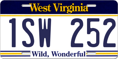 WV license plate 1SW252