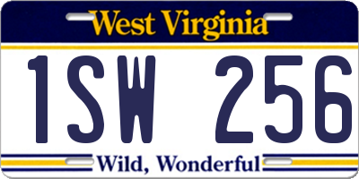 WV license plate 1SW256