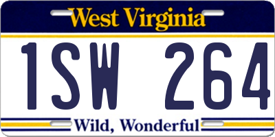 WV license plate 1SW264
