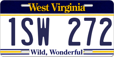 WV license plate 1SW272