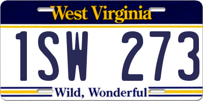 WV license plate 1SW273