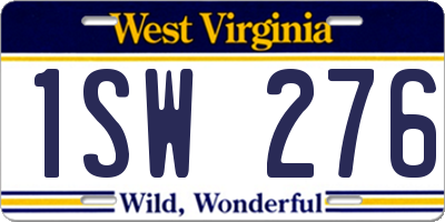 WV license plate 1SW276