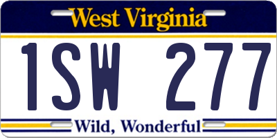 WV license plate 1SW277