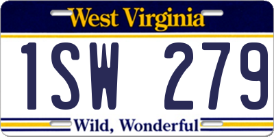 WV license plate 1SW279