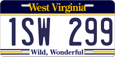 WV license plate 1SW299