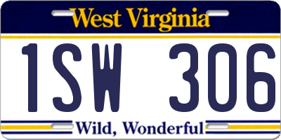 WV license plate 1SW306