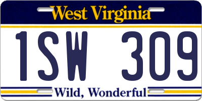 WV license plate 1SW309