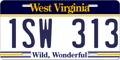 WV license plate 1SW313