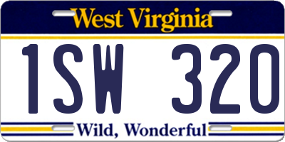 WV license plate 1SW320