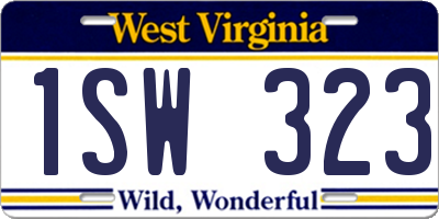 WV license plate 1SW323