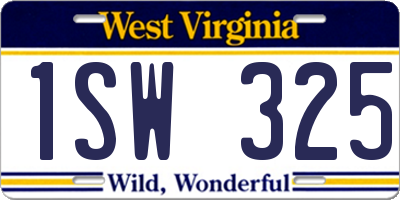 WV license plate 1SW325