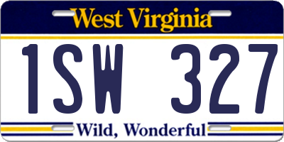 WV license plate 1SW327