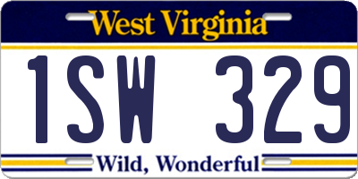 WV license plate 1SW329