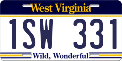 WV license plate 1SW331