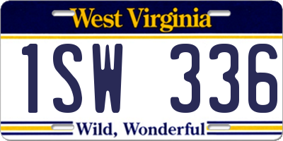 WV license plate 1SW336
