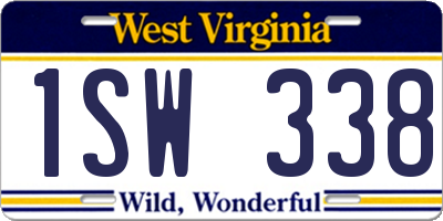 WV license plate 1SW338