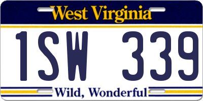 WV license plate 1SW339