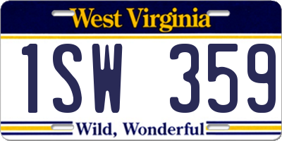 WV license plate 1SW359