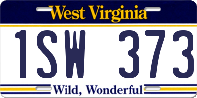 WV license plate 1SW373