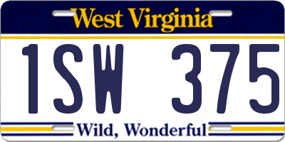 WV license plate 1SW375