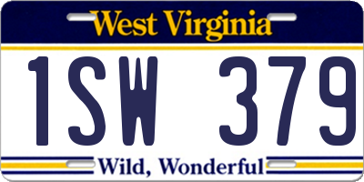 WV license plate 1SW379