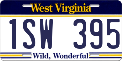 WV license plate 1SW395
