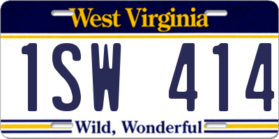 WV license plate 1SW414