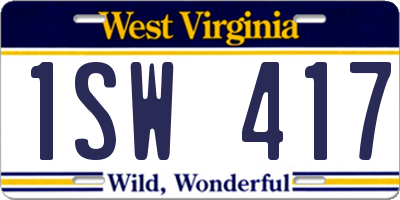 WV license plate 1SW417