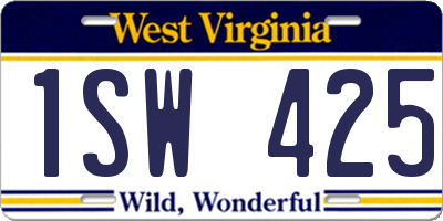 WV license plate 1SW425