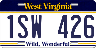 WV license plate 1SW426