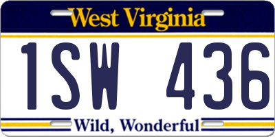 WV license plate 1SW436