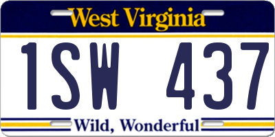 WV license plate 1SW437