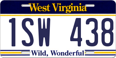 WV license plate 1SW438