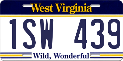 WV license plate 1SW439