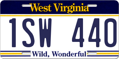 WV license plate 1SW440
