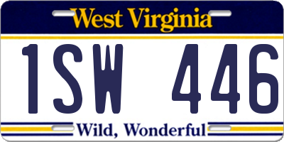 WV license plate 1SW446