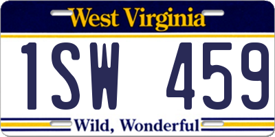 WV license plate 1SW459