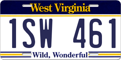 WV license plate 1SW461