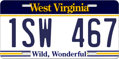 WV license plate 1SW467