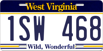 WV license plate 1SW468