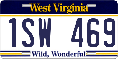WV license plate 1SW469