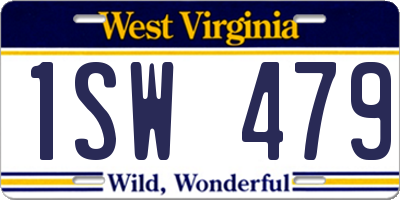 WV license plate 1SW479