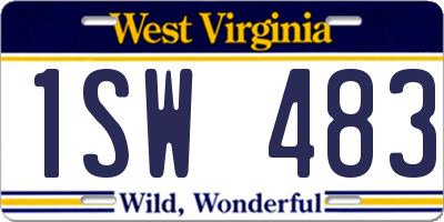 WV license plate 1SW483