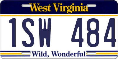 WV license plate 1SW484