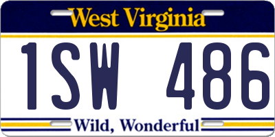 WV license plate 1SW486