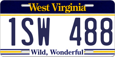 WV license plate 1SW488