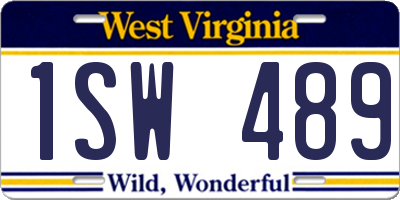 WV license plate 1SW489