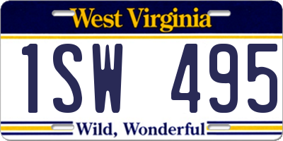 WV license plate 1SW495