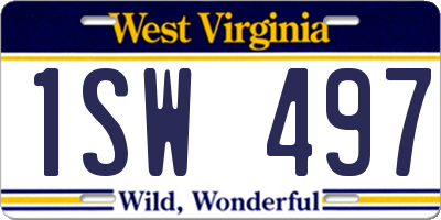 WV license plate 1SW497