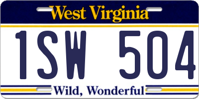 WV license plate 1SW504